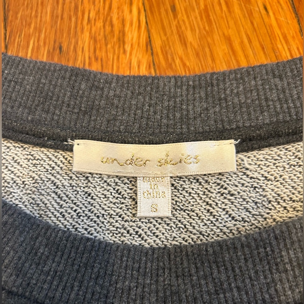 Under Skies Gray Quilted Patchwork Sweatshirt - image 4